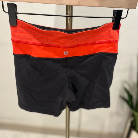 Lululemon Bike Shorts | Size 2 | Grey/Red/Stripe | Reversible | Special Edition - Picture 3 of 5